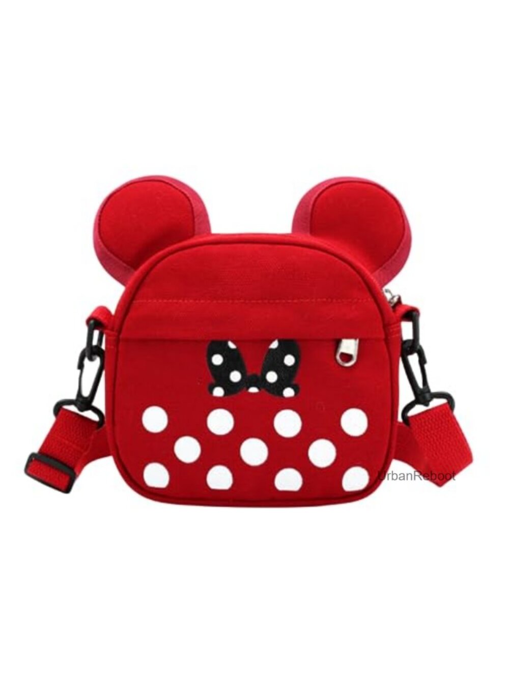 Kids Canvas Crossbody Bag Polka Dots Cartoon Mouse Small Satchel